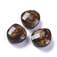 Natural Bronzite Charms, Faceted, Teardrop, 14x13x6mm, Hole: 0.8mm(G-L547-044E)