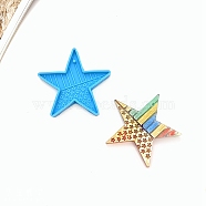 Star with USA Flag Pendant Silicone Molds, Resin Casting Molds, for UV Resin & Epoxy Resin Jewelry Making, Sky Blue, 71x73x6.5mm, Hole: 2.4mm, Inner Diameter: 52.5x70.5mm(DIY-M034-27)