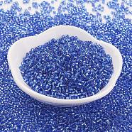 TOHO Japanese Seed Beads, Two Cut Hexagon, (35) Silver Lined Sapphire, 11/0, 2x2mm, Hole: 0.6mm, about 44000pcs/pound(SEED-K007-2mm-35)