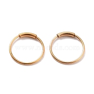 Ion Plating(IP) 304 Stainless Steel Hoop Earrings, Round, Golden, 9.5x0.5mm, Pin: 0.5mm(STAS-Z037-02G)