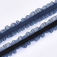 Velvet Organza Ribbon, Prussian Blue, 3/4 inch(18mm), about 20yards/roll(18.29m/roll)(SRIB-T007-049)