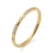 Ion Plating(IP) 304 Stainless Steel Rings, with Cubic Zirconia, Real 18K Gold Plated, 1.5mm, Inner Diameter: 17.4mm(RJEW-K268-03G)