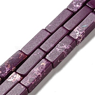 Synthetic Imperial Jasper Dyed Beads Strands, Rectangle, Purple, 13~13.5x4~4.5x4~4.5mm, Hole: 1.4mm, about 28~29pcs/strand, 14.49''~14.96''(36.8~38cm)(G-D077-C01-10)