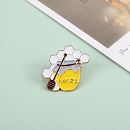 Enamel Pin, Alloy Brooch for Backpack Clothes, Bees, Yellow, 25x30mm(WG36282-04)