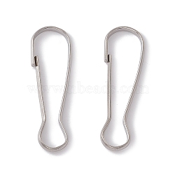 304 Stainless Steel Push Gate Snap Keychain Clasp Findings, Stainless Steel Color, 27.5x8.5x2mm(STAS-G291-05P)