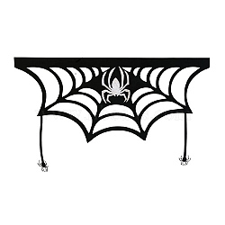 Cloth Spider Woven Net Dispaly Decoration, for Halloween Theme Festive & Party Decoration, Black, 480x800mm(DARK-PW0001-038B)