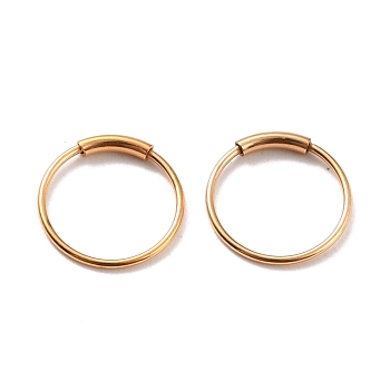 Ion Plating(IP) 304 Stainless Steel Hoop Earrings, Round, Golden, 9.5x0.5mm, Pin: 0.5mm