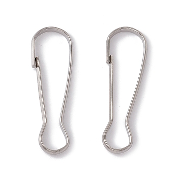 304 Stainless Steel Push Gate Snap Keychain Clasp Findings, Stainless Steel Color, 27.5x8.5x2mm