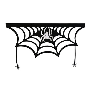 Cloth Spider Woven Net Dispaly Decoration, for Halloween Theme Festive & Party Decoration, Black, 480x800mm