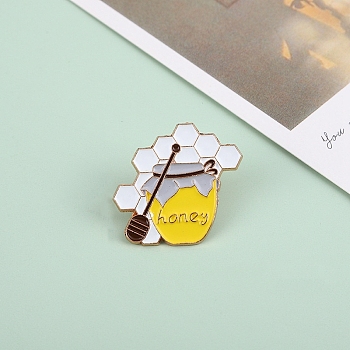 Enamel Pin, Alloy Brooch for Backpack Clothes, Bees, Yellow, 25x30mm