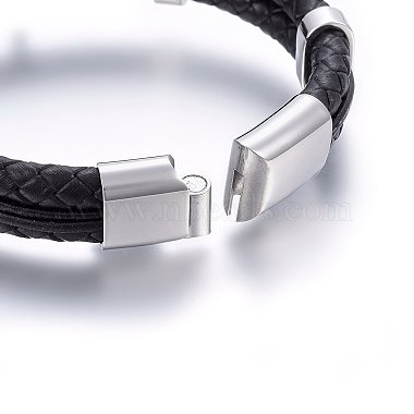 Bracelets de cordon en cuir(BJEW-G603-09P)-3