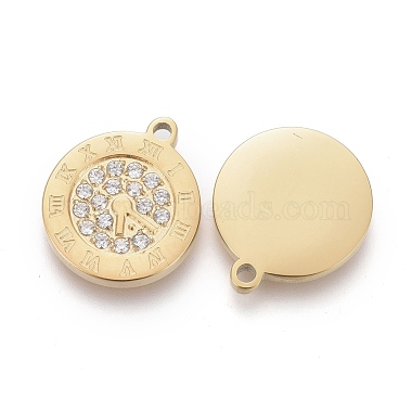 316 Surgical Stainless Steel Micro Pave Clear Cubic Zirconia Charms(STAS-H100-54G)-3