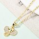 Brass Micro Pave Clear Cubic Zirconia Pendant Necklaces for Women(NJEW-M084-02G-02)-4