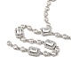 Clear Cubic Zirconia Rectangle Lariat Necklace(NJEW-E074-05P)-1