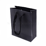 Paper Bags, Gift Bags, Shopping Bags, Wedding Bags, Rectangle with Handles, Black, 16x13x6cm(CARB-WH0011-06)