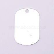 Aluminum Pendants, Stamping Blank Tag, Rectangle, Silver, 38x25.5x0.5mm, Hole: 3.5mm(ALUM-CJC0001-02A)