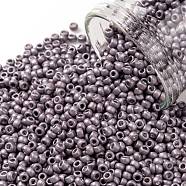 TOHO Round Seed Beads, Japanese Seed Beads, Frosted, (554F) Matte Galvanized Lavender, 11/0, 2.2mm, Hole: 0.8mm, about 5555pcs/50g(SEED-XTR11-0554F)