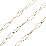 304 Stainless Steel Rhombus Link Chains, Unwelded, with Spool, Golden, 15x6.5x1mm, about 32.81 Feet(10m)/Roll(CHS-C006-24G)