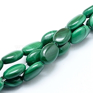 Natural Malachite Beads Strands, Oval, 11.5~12x8x5mm, Hole: 0.8mm, about 32pcs/strand, 15.75 inch(40cm)(G-D0011-11C)