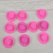 Opaque Resin Big Pendants, Cowboy Hat Charms, Hot Pink, 54x46x15mm, Hole: 2~3mm(RESI-TAC0018-19F)