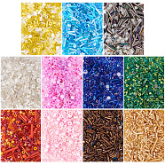 220g 11 colors Glass Seed Beads, Mixed Style, Mixed Shapes, Mixed Color, 1~7x2~4mm, Hole: 0.7~1mm, 20G/color(SEED-TA0001-14)