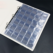 30-Pocket PVC Coin Collection Pages, Sleeve Page Protectors for 3-Ring Binders, Coin & Bedge Storaging Holders, Clear, 25.2x19.5cm, Compartment: 33x33mm(ZXFQ-PW0001-106)