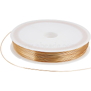 Eco-Friendly Copper Wire, Round Beading Wire for Jewelry Making, Long-Lasting Plated, Real 18K Gold Plated, 26 Gauge, 0.4mm, about 262.47 Feet(80m)/Roll(CWIR-BBC0001-03C-KCG)