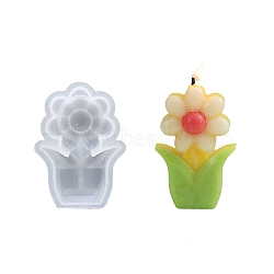 DIY Candle Silicone Molds, for Candle Making, Flower, White, 9x6.4x2.3cm(AJEW-M227-01A)