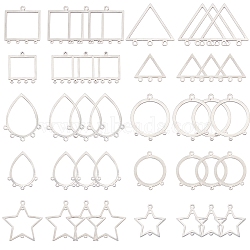 40Pcs 10 Styles 304 Stainless Steel Chandelier Components Links, Laser Cut, Mixed Shapes, Stainless Steel Color, 4pcs/style(STAS-SC0002-86)