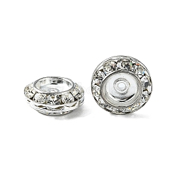 Brass Rhinestone Beads, Silver Color Plated, 15mm(RB-TAC0001-01D-S)