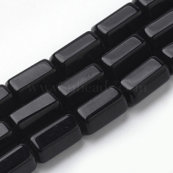 Natural Black Stone Beads Strands, Hexagon, 18~19x11x10mm, Hole: 2mm, about 21pcs/strand, 15.35 inch(G-Q974-11)
