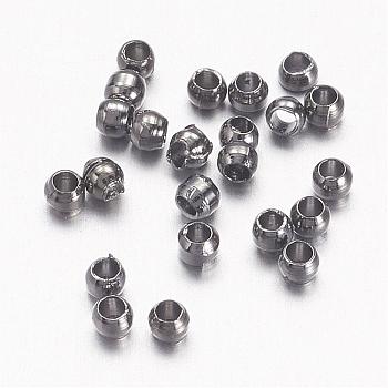 Brass Crimp Beads, Nickel Free, Rondelle, Gunmetal, 1.5mm