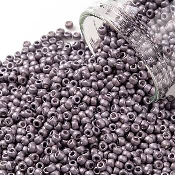 TOHO Round Seed Beads, Japanese Seed Beads, Frosted, (554F) Matte Galvanized Lavender, 11/0, 2.2mm, Hole: 0.8mm, about 5555pcs/50g