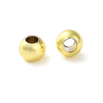 Rack Plating Brass Spacer Beads, Long-Lasting Plated, Lead Free & Cadmium Free, Round, Real 18K Gold Plated, 2.5x2mm, Hole: 1mm