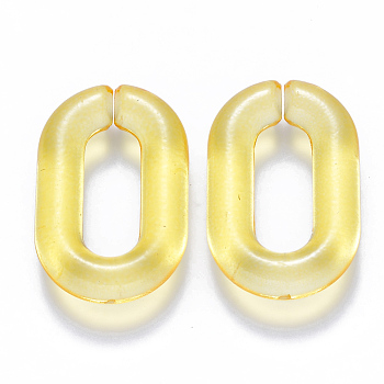 Transparent Acrylic Linking Rings, Quick Link Connectors, for Cable Chains Making, Oval, Gold, 31x19.5x5.5mm, Inner Diameter: 19.5x7.5mm