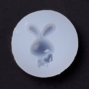 Rabbit DIY Silicone Molds, Resin Casting Molds, For UV Resin, Epoxy Resin Jewelry Making, White, 38.5x8mm, Inner Diameter: 21x17mm