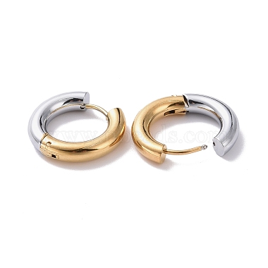 Two Tone 304 Stainless Steel Hinged Hoop Earrings for Women(EJEW-A073-01B)-2