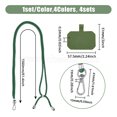 4 Sets 4 Colors Polyester Cord Mobile Straps(AJEW-HY0001-43)-2