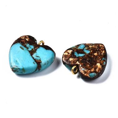 Assembled Bronzite and Synthetic Turquoise Pendants(X-G-T111-04C)-7
