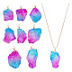 8Pcs Electroplated Raw Rough Natural Quartz Crystal Big Pendants(PALLOY-AB00183)-1