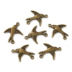 Tibetan Style Links Connectors, Cadmium Free & Nickel Free & Lead Free, Bird, Antique Bronze, 17x20x2mm, Hole: 2mm(X-TIBEB-A124545-AB-FF)