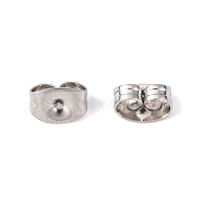 Stainless Steel Friction Ear Nuts, Stainless Steel Color, 6x4.5x3mm, Hole: 1mm(X-STAS-E019-1B)