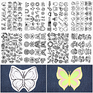 2 Sets 2 Style Non-Woven Embroidery Aid Drawing Sketch, Mixed Shapes, Black, 297x210mm, 4pcs/set, 1 set/style(DIY-CP0009-94)