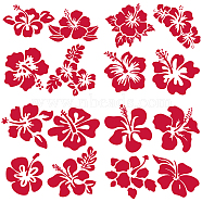 4Pcs 4 Styles PET Waterproof Self-adhesive Car Stickers, Reflective Decals for Car, Motorcycle Decoration, Red, Flower Pattern, 200x200mm, 1pc/style(DIY-WH0308-225A-008)