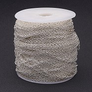 Iron Cable Chains, for DIY Jewelry Making, with Spool, Unwelded, Oval, Silver, 3x2x0.5mm, about 328.08 Feet(100m)/roll(CH-S079-S-FF)