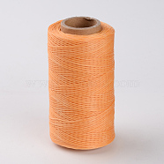 Flat Waxed Polyester Cords, The incoming goods exhibit variations in color, Sandy Brown, 1x0.3mm, about 284.33 yards(260m)/roll(YC-K001-06)