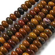 Natural Petrified Wood Beads Strands, Rondelle, 6x4mm, Hole: 0.6mm, about 102~109pcs/strand, 15.47''~15.59''(39.3cm)(G-Z046-A02-01)