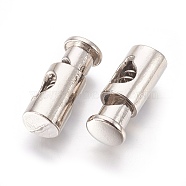 Alloy Spring Cord Locks, Platinum, 21x8mm, Hole: 5mm(PALLOY-WH0027-02-P)