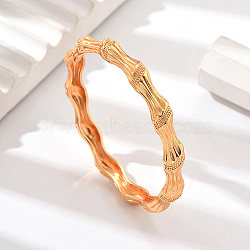 Real 18K Gold Plated Brass Bangles, Bamboo, Inner Diameter: 2-3/8 inch(6cm)(AJ8200-1)