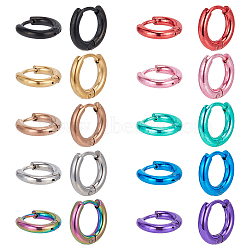 20Pcs 10 Colors 304 Stainless Steel Huggie Hoop Earrings for Women, Mixed Color, 10 Gauge, 11.5x13x2.5mm, 2Pcs/color(EJEW-AN0003-84)